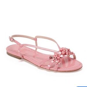 Kate Spade Magnolia Floral Patent Leather Sandals Pink